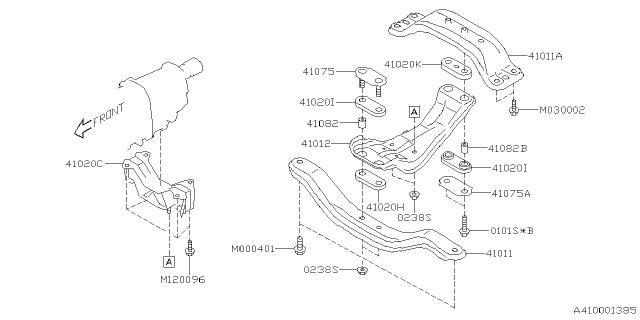 2023 Subaru Impreza 4 Cyl 2.0L 5MT Sport Wagon Engine Mounting Diagram 2
