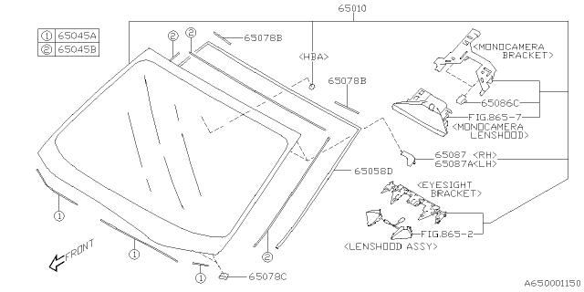 2024 Subaru Crosstrek WSHLD GL ASSY LHD Diagram for 65009FN041