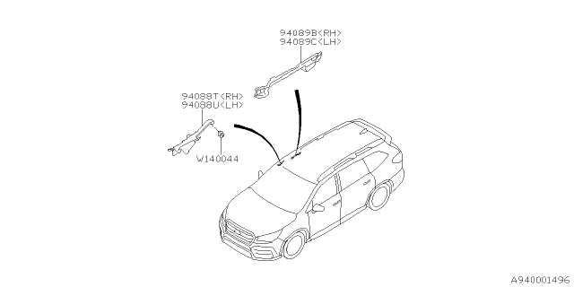 2023 Subaru Ascent 4 Cyl 2.4L Base w/Eyesight Inner Trim Diagram 2