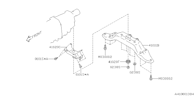 2022 Subaru Impreza 4 Cyl 2.0L CVT Premium w/Eyesight Sedan Engine Mounting Diagram 2