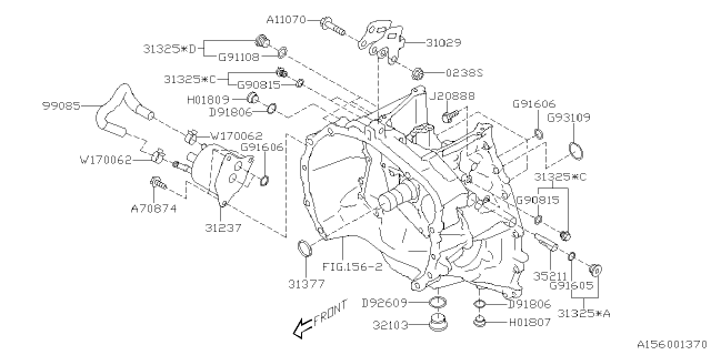 2025 Subaru Crosstrek 4 Cyl 2.0L Eyesight Torque Converter & Converter Case Diagram 2