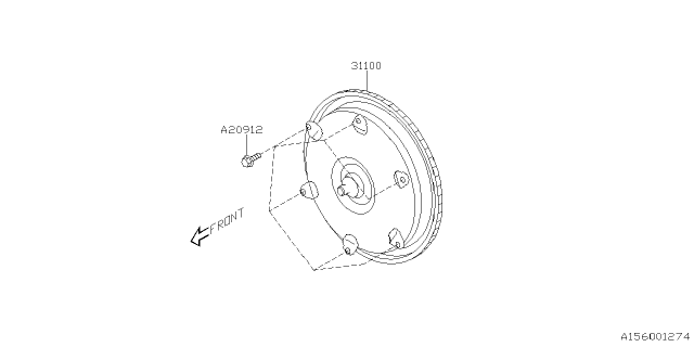 2022 Subaru Impreza 4 Cyl 2.0L CVT Premium w/Eyesight Sedan Torque Converter & Converter Case Diagram 3