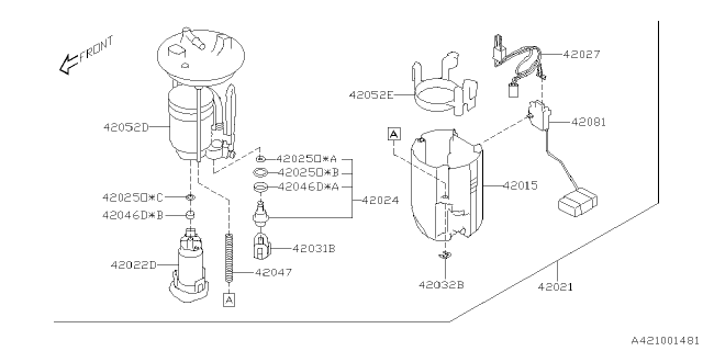 2022 Subaru Impreza Pump With Filter Diagram for 42022FL02C