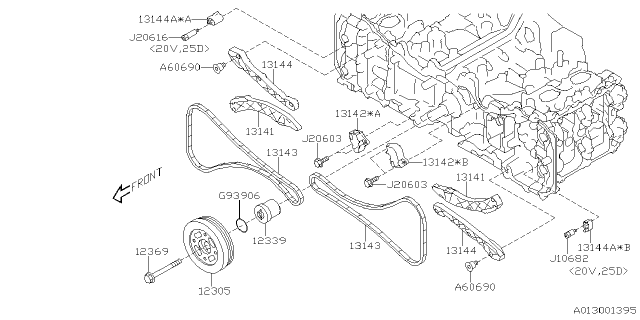 2023 Subaru Crosstrek 4 Cyl 2.0L 6MT Base Camshaft & Timing Belt Diagram 2