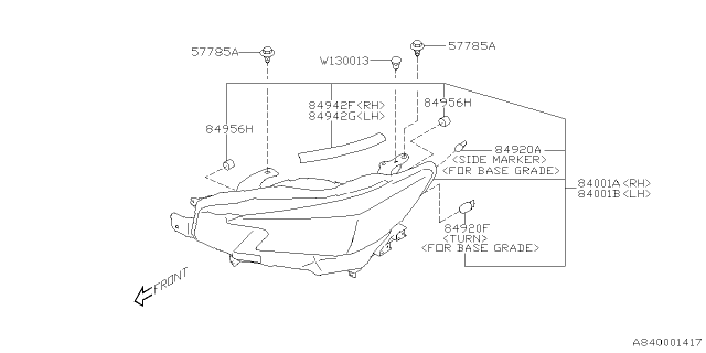 2023 Subaru WRX Head Lamp Assembly Diagram for 84002VC100