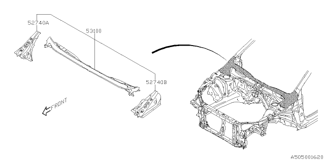 2022 Subaru Impreza 4 Cyl 2.0L 5MT Wagon Body Panel Diagram 6