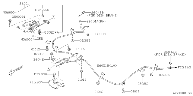 2022 Subaru Crosstrek CABLE ASSY H B RH Diagram for 26051FL022