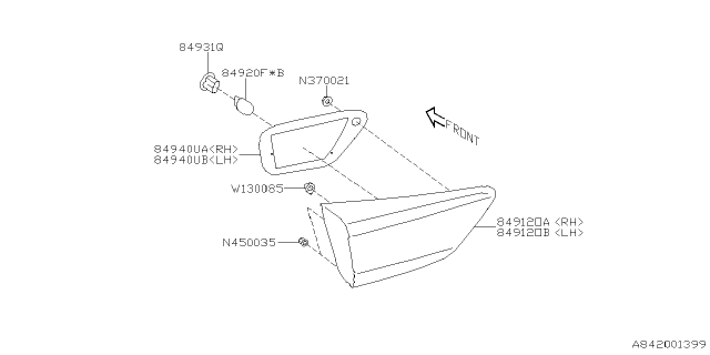 2023 Subaru Impreza 4 Cyl 2.0L 5MT Sport Wagon Lamp - Rear Diagram 2