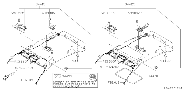 2024 Subaru Crosstrek 4 Cyl 2.5L Sport w/Eyesight(4S) Roof Trim Diagram 2