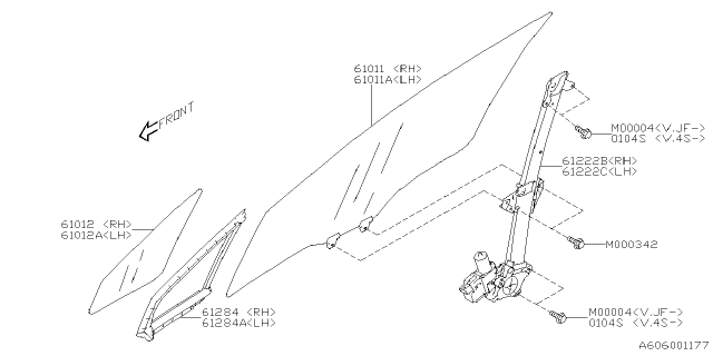 2024 Subaru Crosstrek REG & MOT ASSY F LH Diagram for 61041FN010