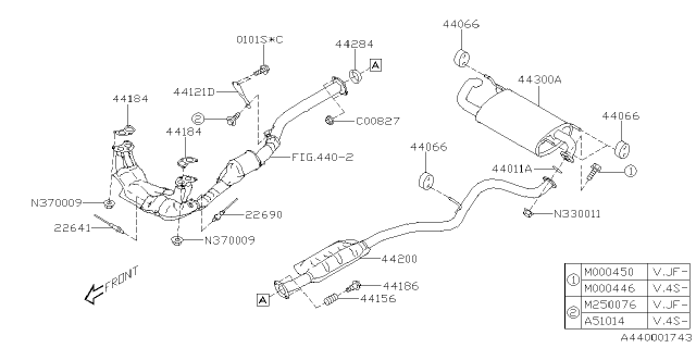 2024 Subaru Crosstrek MUFFLER ASSY W20 Diagram for 44300FL00B