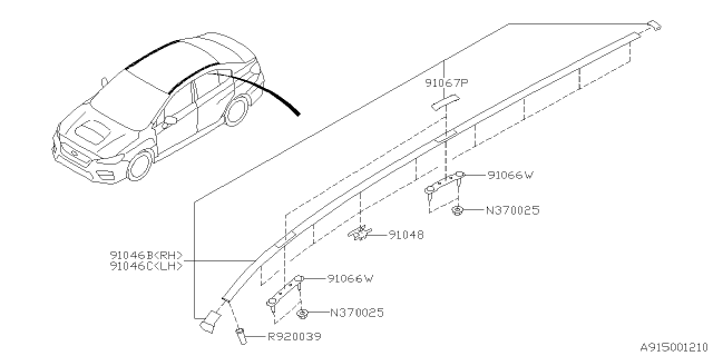 2021 Subaru WRX STI FASTENER RF MOLD Diagram for 91048FG002
