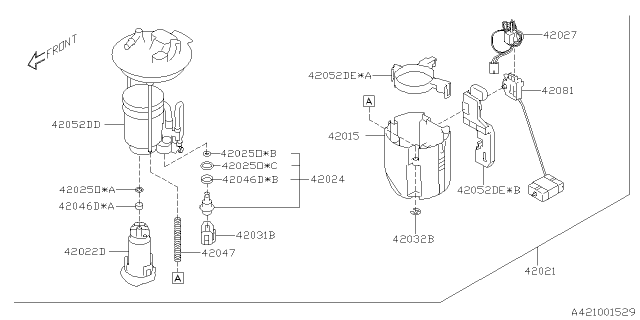 2022 Subaru Crosstrek 4 Cyl 2.0L Hybrid CVT Limited w/Eyesight Fuel Tank Diagram 2