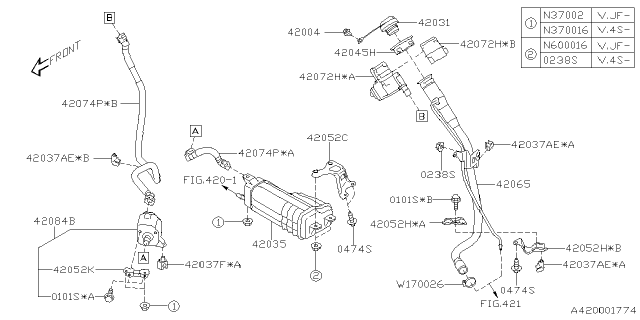 2024 Subaru Crosstrek PROTECTOR FILLER Diagram for 42045FN000