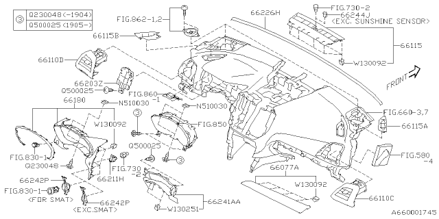2022 Subaru Impreza 4 Cyl 2.0L CVT Eyesight Wagon Instrument Panel Diagram 6
