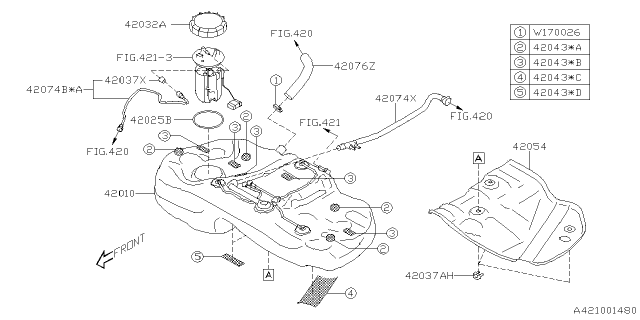 2023 Subaru Impreza 4 Cyl 2.0L CVT Eyesight Wagon Fuel Tank Diagram 3