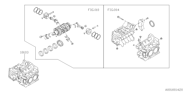 2023 Subaru Ascent SHORT BLOCK ENG AY Diagram for 10103AD15A