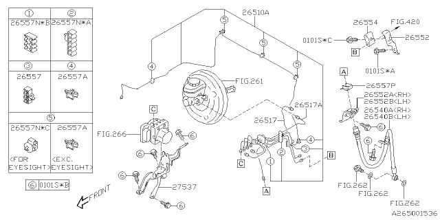 2024 Subaru BRZ BRAKE HOSE F RH Diagram for 26540CA003