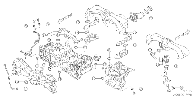 2021 Subaru WRX 4 Cyl 2.0L 6MT Base Engine Assembly Diagram 3