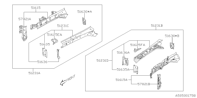 2025 Subaru Outback 4 Cyl 2.5L Base Body Panel Diagram 5