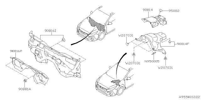 2025 Subaru Crosstrek 4 Cyl 2.0L Eyesight Floor Insulator Diagram 2
