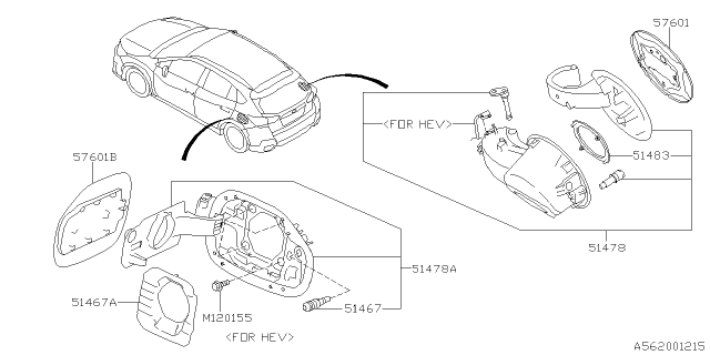 2023 Subaru Crosstrek 4 Cyl 2.0L 6MT Base Trunk & Fuel Parts Diagram 2