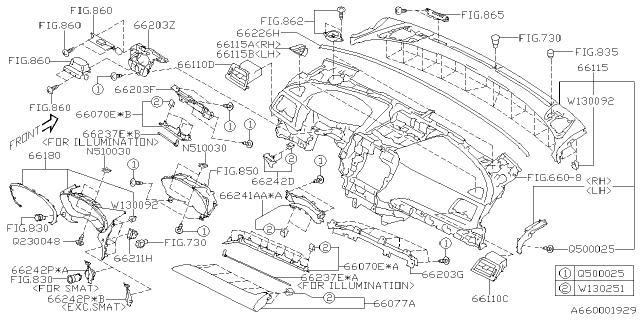 2022 Subaru Ascent 4 Cyl 2.4L Base w/Eyesight Instrument Panel Diagram 8
