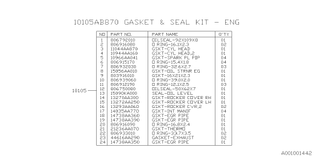 2023 Subaru Crosstrek 4 Cyl 2.0L Hybrid CVT Limited w/Eyesight Engine Assembly Diagram 2