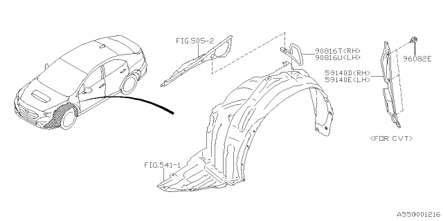 2023 Subaru WRX 4 Cyl 2.4L CVT Premium w/Eyesight Front Hood & Front Hood Lock Diagram 2