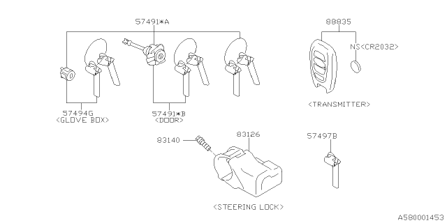 2023 Subaru Ascent SMT TRANSMITTER NA Diagram for 88835XC00A