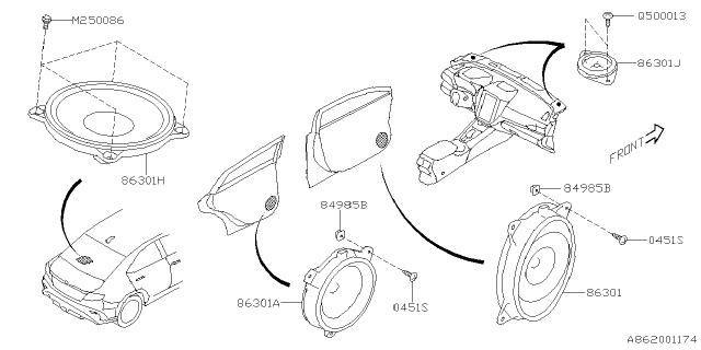 2024 Subaru WRX Speaker Assembly BRD Diagram for 86301AL111