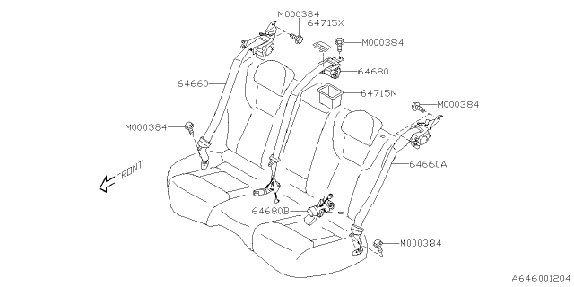 2022 Subaru WRX BELT ASSY R OUT RH Diagram for 64660VC200VH