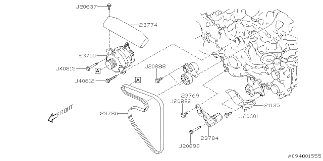 2022 Subaru WRX COVER-WATER PUMP Diagram for 21135AA031