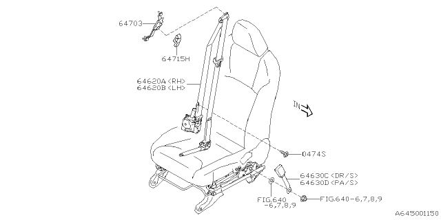 2023 Subaru Forester BELT ASSY F OUT ULH Diagram for 64621SJ005VH