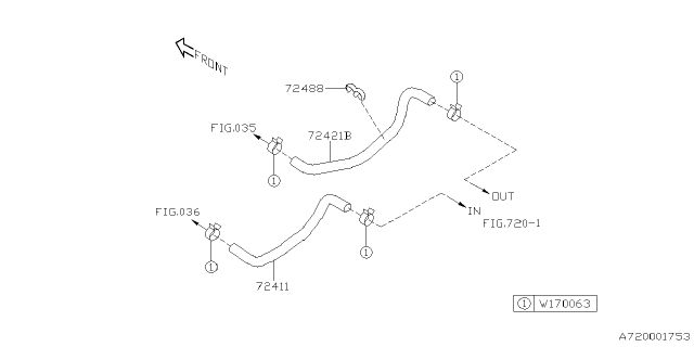 2024 Subaru Crosstrek HOSE HTR IN Diagram for 72411FN000