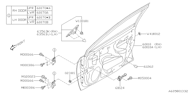 2025 Subaru WRX CHECKER ASSY DR F Diagram for 61124VC001