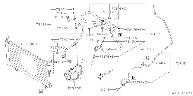 2024 Subaru WRX Evaporator Pipe Diagram for 73431VC011