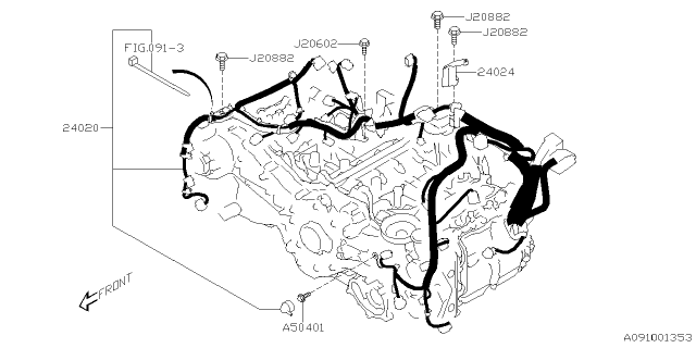 2025 Subaru Impreza Harness Engine Diagram for 24020AH650
