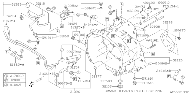 2024 Subaru Ascent 4 Cyl 2.4L Base w/Eyesight Torque Converter & Converter Case Diagram 2