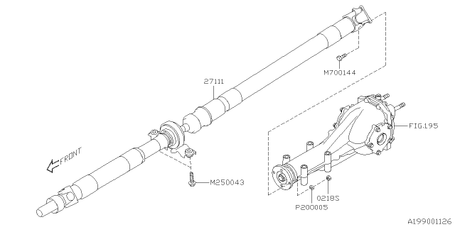 2022 Subaru WRX PROP SHAFT ASSY Diagram for 27111AN13A