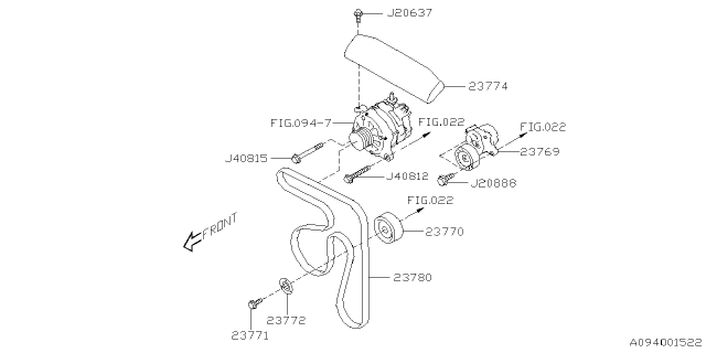 2023 Subaru Crosstrek 4 Cyl 2.5L CVT Limited w/Eyesight Alternator Diagram 3
