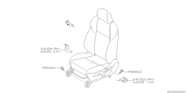 2021 Subaru WRX STI 4 Cyl 2.5L Turbo 6MT Premium Front Seat Diagram 6