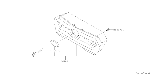 2024 Subaru Crosstrek 4 Cyl 2.5L Wilderness ES(4S) Front Grille Diagram 2