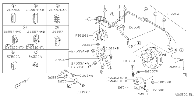2022 Subaru Forester PIPE ASSY F ABS EBL Diagram for 26514SJ081