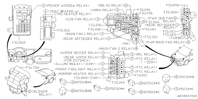 2025 Subaru Outback RELAY Diagram for 25232KA050