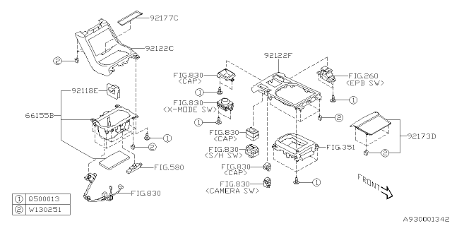2024 Subaru Forester CUP HOLDER F Diagram for 66155SJ001