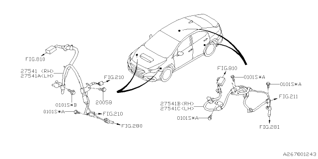 2022 Subaru WRX EL DMP H ABS AY RLH Diagram for 27561VC011