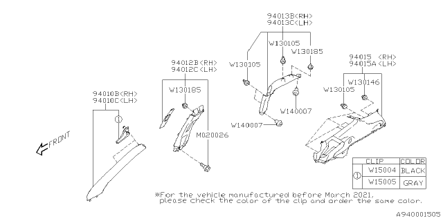 2024 Subaru Forester 4 Cyl 2.5L Wilderness w/Eyesight Inner Trim Diagram 4