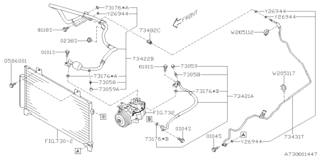 2025 Subaru Forester Evaporator Pipe Diagram for 73431SL000