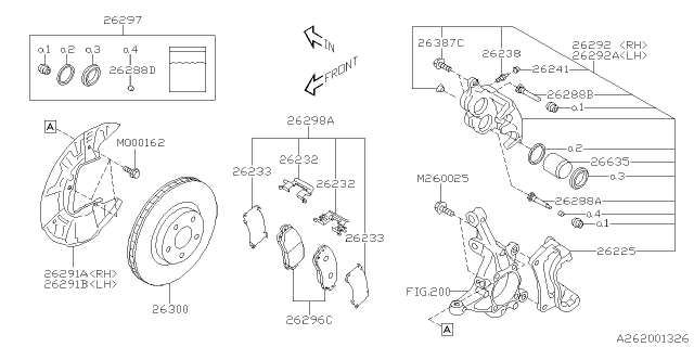 2023 Subaru Forester Brake Pads Diagram for 26296FL032